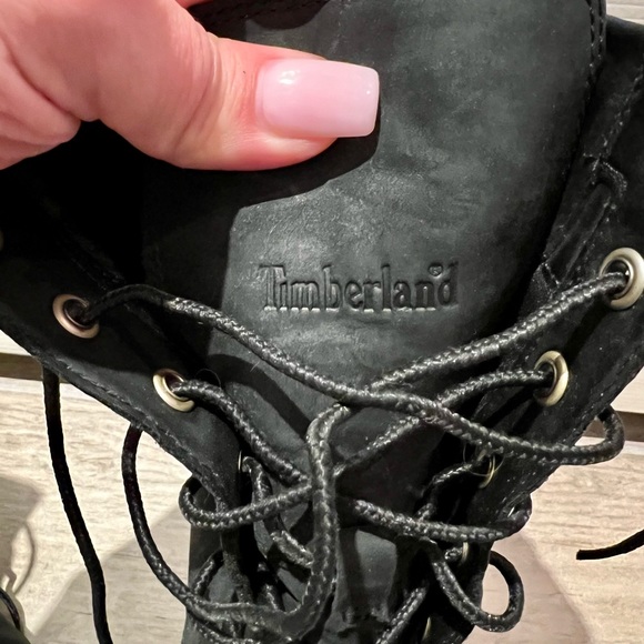 Ladies Black Timberland Heel Boots Size 9 - Picture 3 of 6
